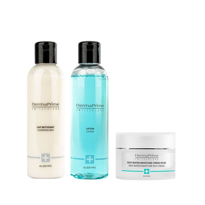 Hoofdbeeld Voordeelset droge & gevoelige huid - reinigingsmilk 200 ml, lotion 200 ml & Crème Riche 50 ml